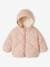 Doudoune bébé capuche amovible rose pâle - vertbaudet enfant 