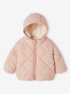 -Padded Jacket with Removable Hood for Babies