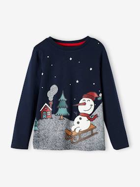 Christmas Special Top with Snowman Motif for Boys  - vertbaudet enfant