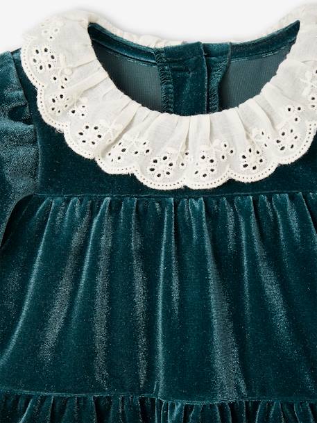 Christmas Gift Box: Velvet Dress + Headband for Baby Girls emerald green - vertbaudet enfant 