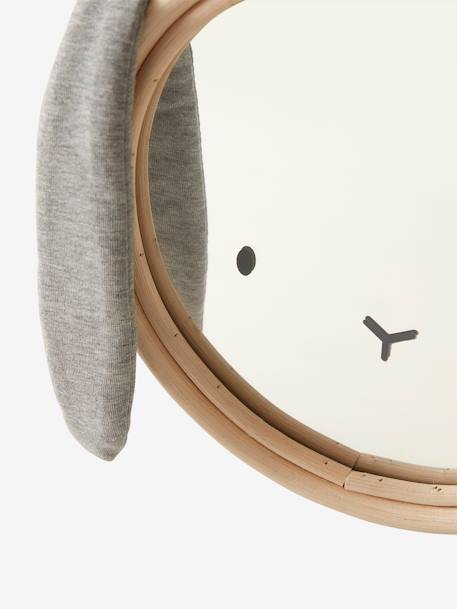 Miroir Lapin tissu et rotin gris chiné - vertbaudet enfant 