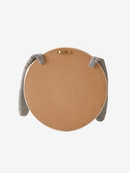 Miroir Lapin tissu et rotin gris chiné - vertbaudet enfant 