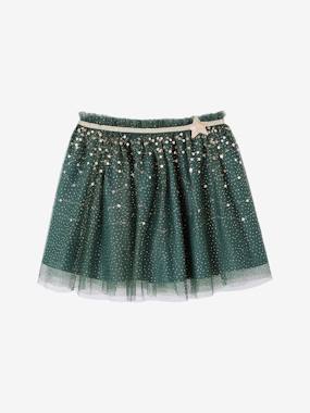 Tulle Occasionwear Skirt Sprinkled with Sequins & Glitter  - vertbaudet enfant