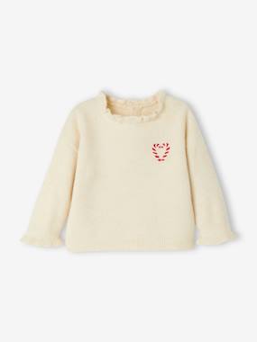-Christmas Jumper with Frilly Collar for Babies