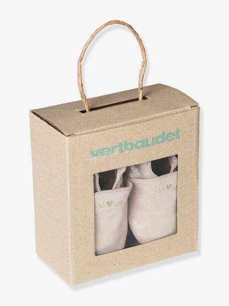 Chaussons bébé cuir souple blanc imprimé+bleu nuit+lot rose+or+rose imprimé+rose poudré - vertbaudet enfant 