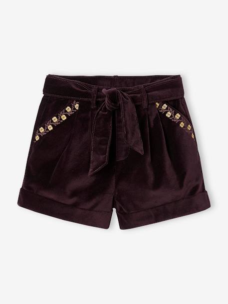 Jupe-short en velours côtelé uni verte fille OKAIDI : Comparateur, Avis