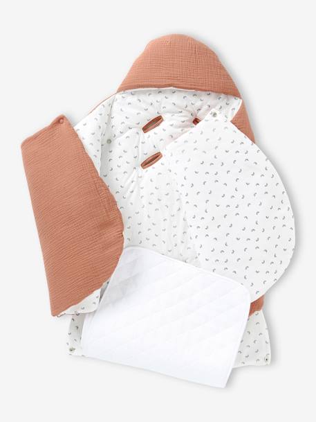 Transformable Baby Nest in Cotton Gauze cappuccino+ecru+printed beige+Sage+terracotta - vertbaudet enfant 
