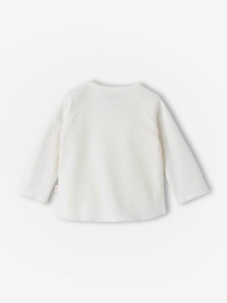 Wrap-Over Jacket in Organic Cotton for Newborn Baby ecru+printed white - vertbaudet enfant 