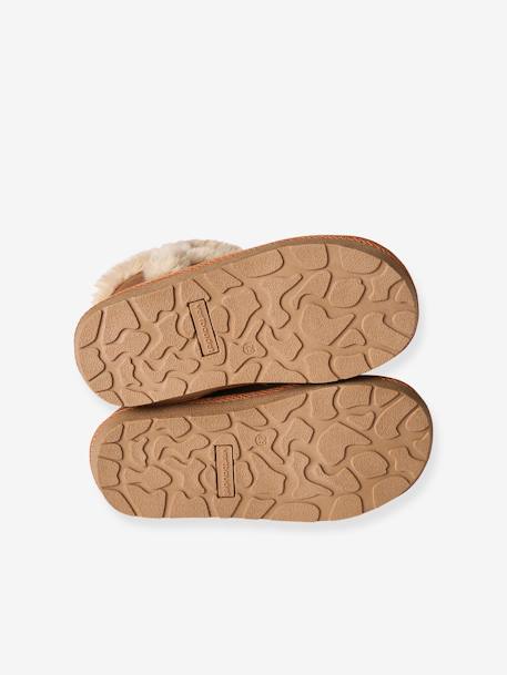 Boots enfant fille fourrées zippées beige doré+marron - vertbaudet enfant 