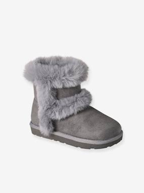Water-Repellent Furry Boots with Zip for Girls  - vertbaudet enfant