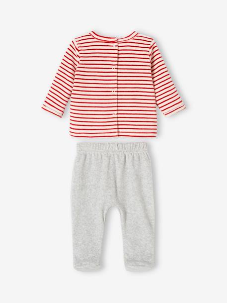 Christmas Velour Pyjamas for Babies marl grey - vertbaudet enfant 