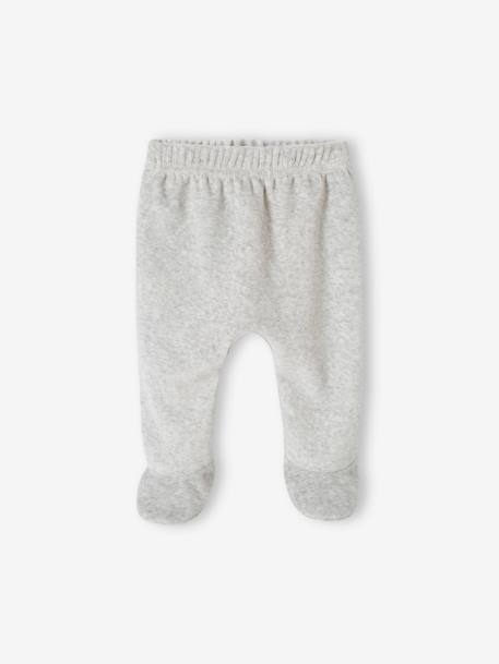 Pyjama de Noël en velours bébé gris chiné - vertbaudet enfant 