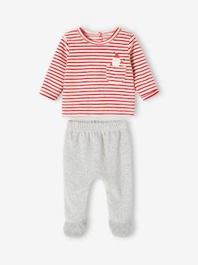 Baby-Pyjamas & Sleepsuits-Christmas Velour Pyjamas for Babies