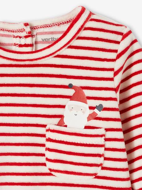 Pyjama de Noël en velours bébé gris chiné - vertbaudet enfant 