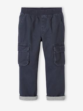 Boys-Trousers-Easy to Slip-on Cargo Trousers with Lining for Boys