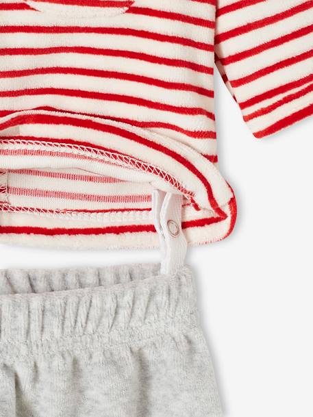 Pyjama de Noël en velours bébé gris chiné - vertbaudet enfant 