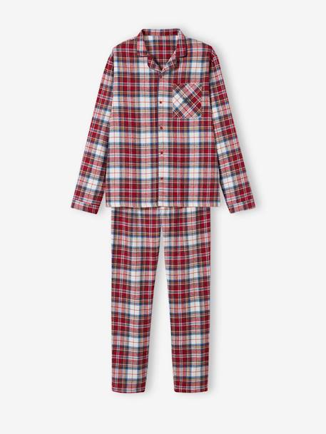 Flannel Pyjamas for Adults, 'Happy Family' Capsule Collection chequered red - vertbaudet enfant 