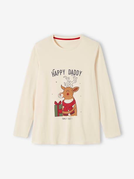 Pyjama de Noël homme capsule 'Happy Family' écru - vertbaudet enfant 