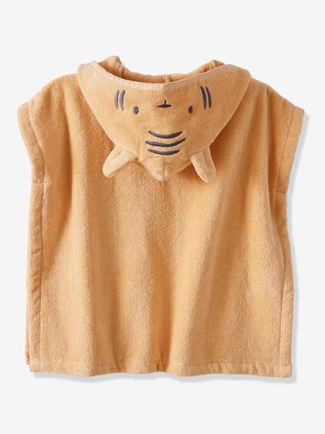Poncho de bain bébé avec coton recyclé personnalisable Animal beige+ocre+olive+rose pâle - vertbaudet enfant 