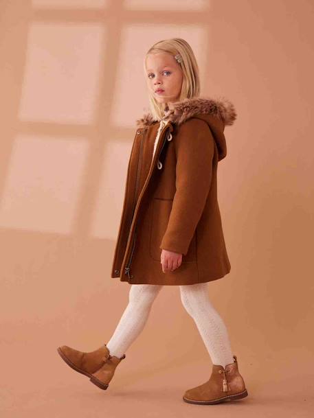 Leather Boots for Girls, Designed for Autonomy camel - vertbaudet enfant 