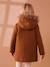 Duffle-coat à capuche fille drap de laine blush+camel+vert de gris - vertbaudet enfant 