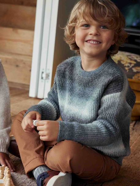 Jumper in Soft Knit with a Gradient Effect for Boys marl grey - vertbaudet enfant 