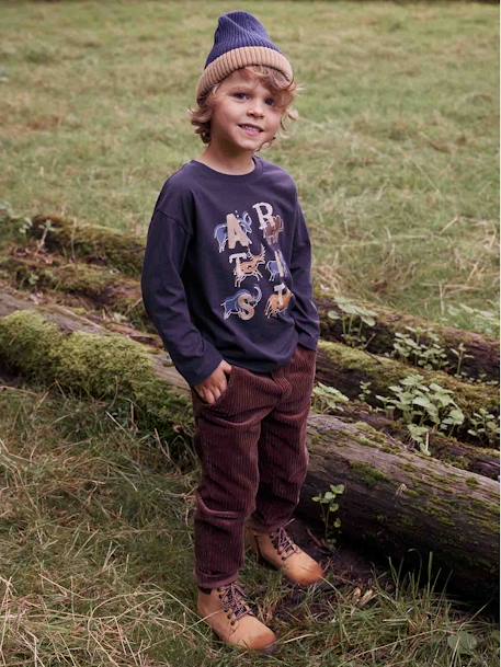 Prehistoric Artist Top with Embroidered Details for Boys anthracite - vertbaudet enfant 