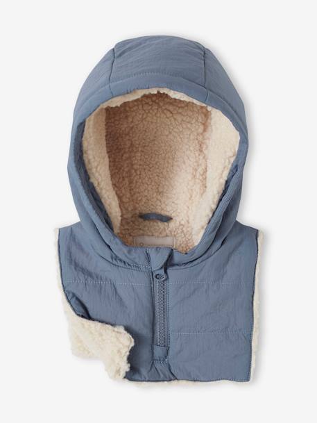 Padded Jacket with Removable Lined Hood for Babies grey blue - vertbaudet enfant 