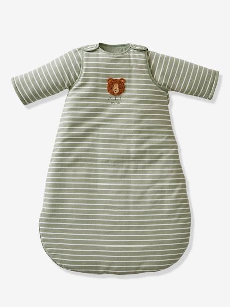 Baby Sleep Bag, Long Sleeves, Forest Buddy Dark Blue+striped green - vertbaudet enfant 
