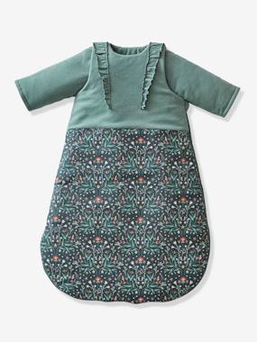 Dual Fabric Baby Sleeping Bag with Removable Sleeves, Brocéliande  - vertbaudet enfant