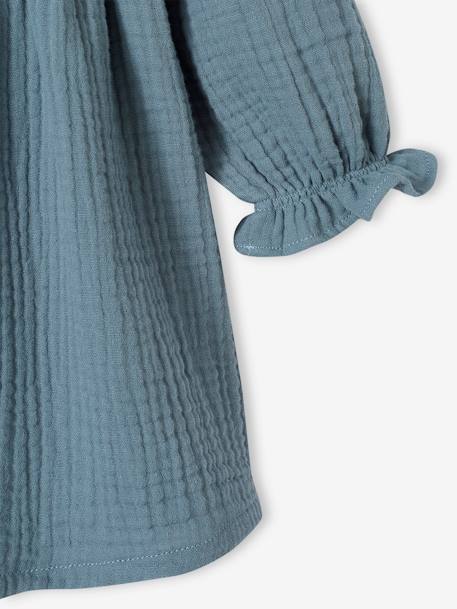 Dress in Cotton Gauze for Baby Girls crystal blue - vertbaudet enfant 