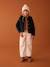 Ensemble fille en maille côtelée bonnet + écharpe + moufles/mitaines beige chiné+vieux rose - vertbaudet enfant 