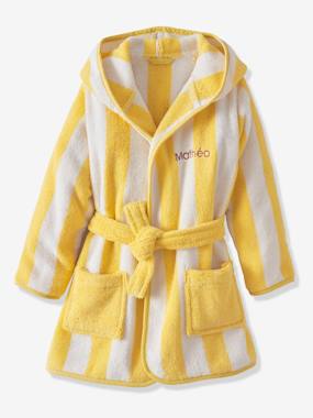 Fille-Peignoir de bain Enfant rayures TRANSAT capsule famille personnalisable, avec coton recyclé