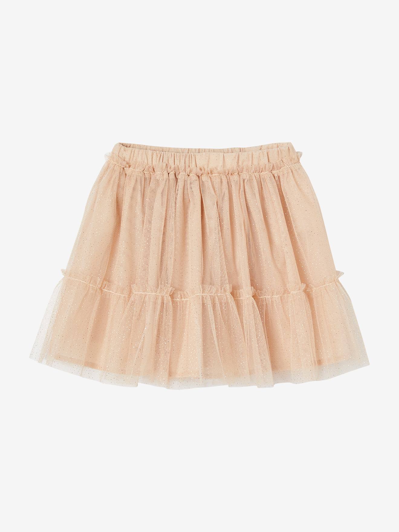 Glittery Tulle Skirt for Girls - iridescent beige, Girls