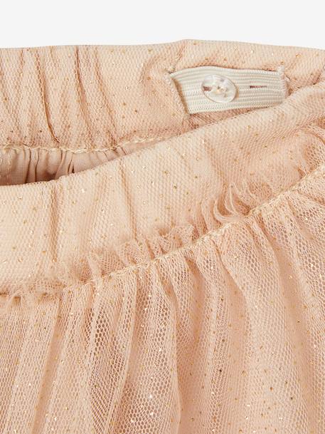 Glittery Tulle Skirt for Girls ecru+iridescent beige+nude pink - vertbaudet enfant 