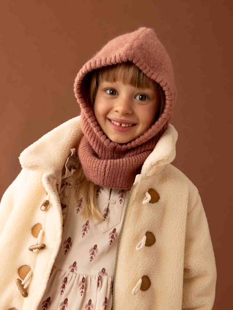 Rib Knit Hood for Girls mauve - vertbaudet enfant 