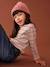 Ensemble fille en maille côtelée bonnet + écharpe + moufles/mitaines beige chiné+vieux rose - vertbaudet enfant 