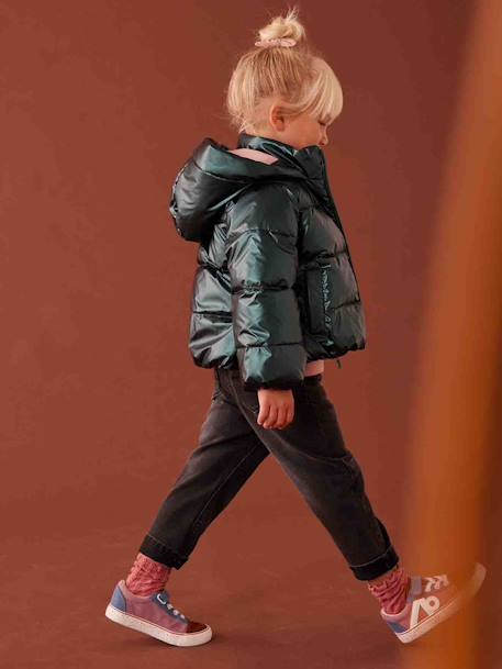 Jean fille mom poches coeur denim gris+gris+stone - vertbaudet enfant 