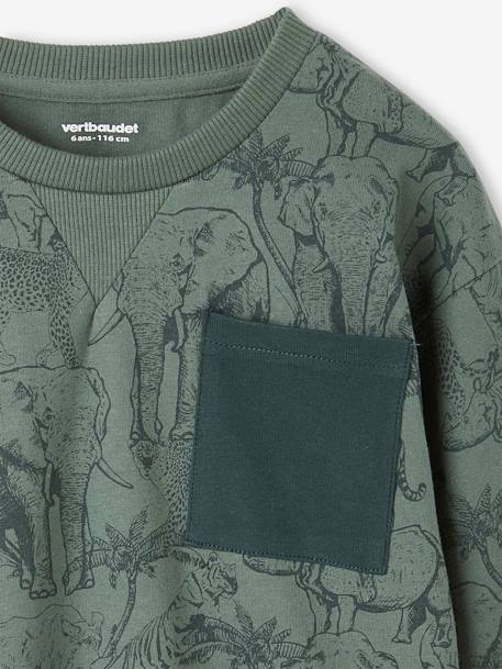 Printed Sweatshirt-Style Top for Boys ochre+printed green - vertbaudet enfant 