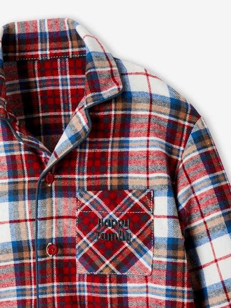 Flannel Pyjamas for Children, 'Happy Family' Capsule Collection chequered red - vertbaudet enfant 
