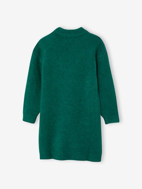 Knitted Dress for Girls green+marl beige - vertbaudet enfant 