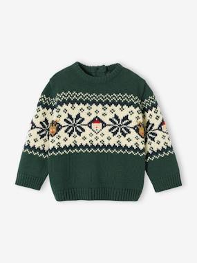 -Christmas Special Jacquard Knit Jumper for Babies, Family Capsule Collection