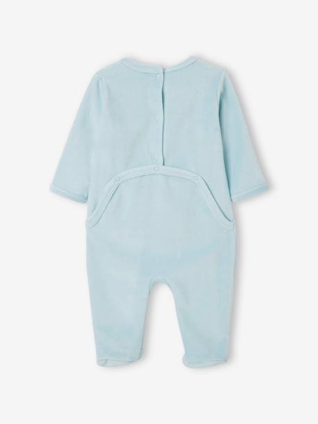 Pack of 2 Velour Sleepsuits for Babies, BASICS night blue - vertbaudet enfant 
