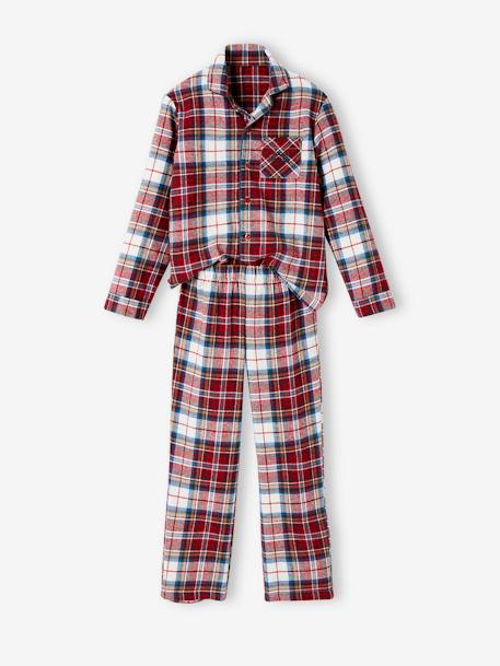 Pyjama enfant en flanelle collection capsule 'Happy Family' carreaux rouge - vertbaudet enfant 
