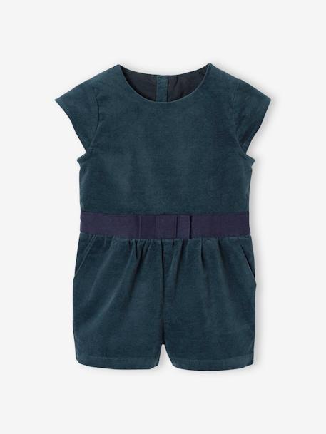 Combishort bébé en velours lisse vert émeraude - vertbaudet enfant 