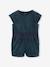 Velvet Playsuit for Babies emerald green - vertbaudet enfant 