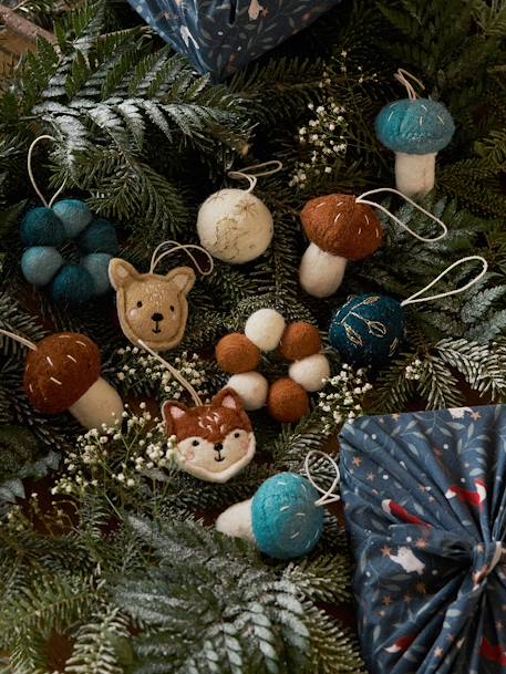 Lot de 12 décorations de Noël en feutrine à suspendre Brocéliande - vert,  Linge de lit & Déco