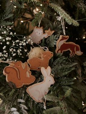 Set of 6 Flat Christmas Baubles in Wood, Brocéliande  - vertbaudet enfant