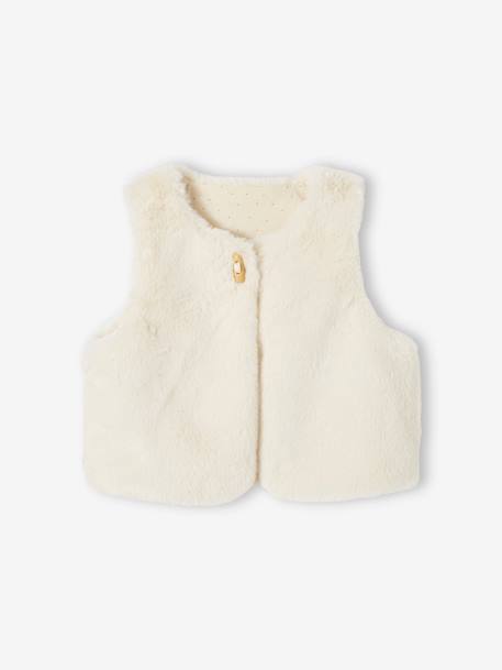 Christmas Special Ensemble: Dress, Faux Fur Waistcoat, Tights and Matching Headband for Girls red - vertbaudet enfant 