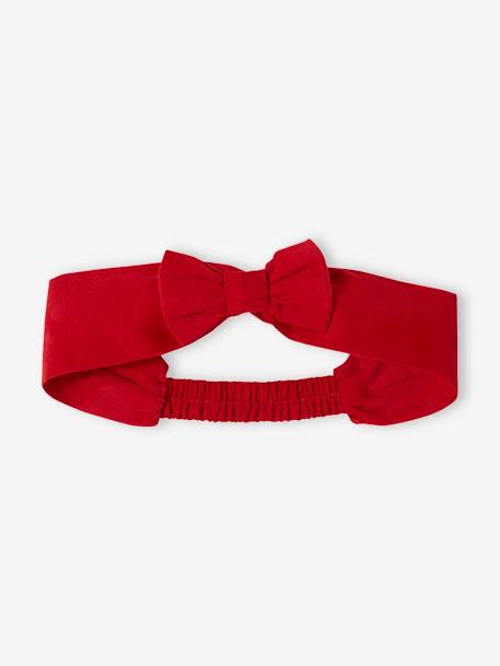 Christmas Special Ensemble: Dress, Faux Fur Waistcoat, Tights and Matching Headband for Girls red - vertbaudet enfant 